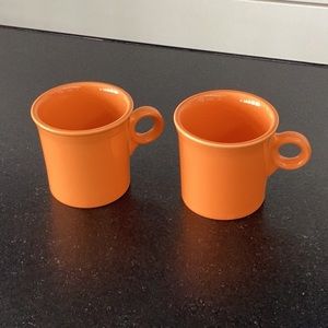 Fiesta Ware (2) Orange Coffee Mugs
